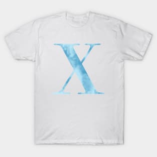 Clouds Blue Sky Initial Letter X T-Shirt